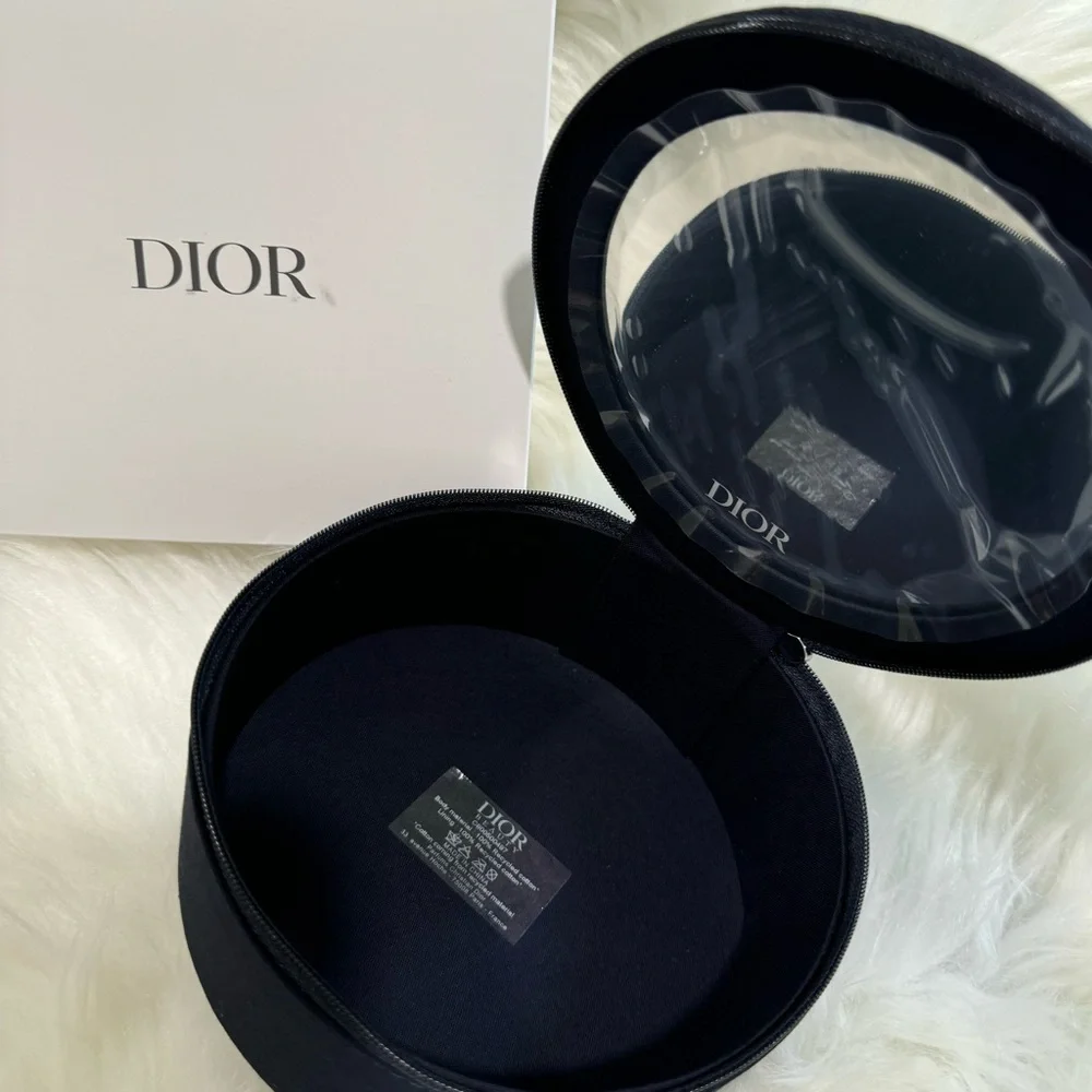 DIOR Beauty Vanity Case Round Makeup Bag With Mirror